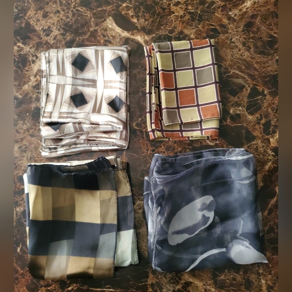 4 Women's Silky Sheer Scarves Scarf Wrap - Picture 1 of 13